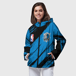 Ветровка с капюшоном женская Даллас Маверикс - черно синий, цвет: 3D-черный — фото 2