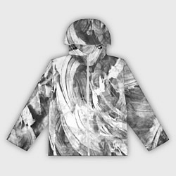 Ветровка с капюшоном женская Абстракция - grey and white swirls, цвет: 3D-белый
