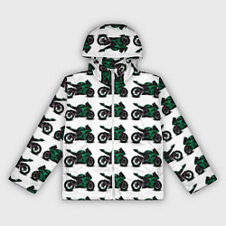 Ветровка с капюшоном женская Motorbike dark green, цвет: 3D-белый