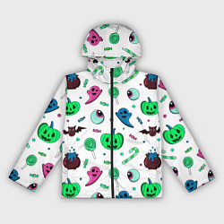 Женская ветровка Halloween light green pumpkin - паттерн