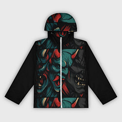 Ветровка с капюшоном женская Демоны Они - нейроарт, цвет: 3D-белый