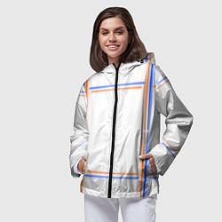 Ветровка с капюшоном женская Neon white orange blue, цвет: 3D-черный — фото 2