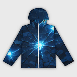 Ветровка с капюшоном женская Синий камуфляж со вспышками, цвет: 3D-белый