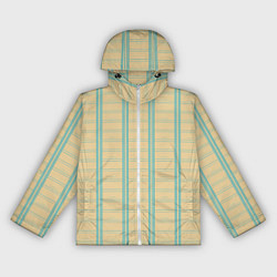 Ветровка с капюшоном женская Color beige cage light blue stripes, цвет: 3D-белый