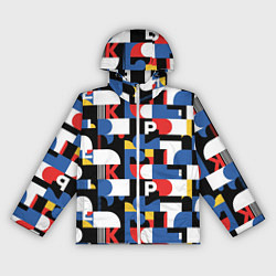 Ветровка с капюшоном женская Геометрия букв, цвет: 3D-белый