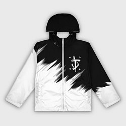 Ветровка с капюшоном женская Doom краски черно белый, цвет: 3D-белый