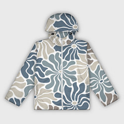 Женская ветровка Цветы blue and beige pattern