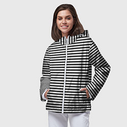 Ветровка с капюшоном женская Тельняшка подводника, цвет: 3D-белый — фото 2