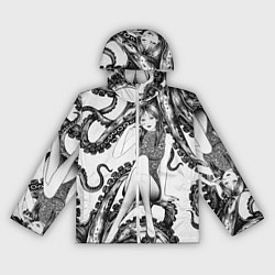 Ветровка с капюшоном женская Junji Ito Death Stranding Tomie and octopus patter, цвет: 3D-белый