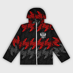 Ветровка с капюшоном женская Униформа России - красный, цвет: 3D-белый