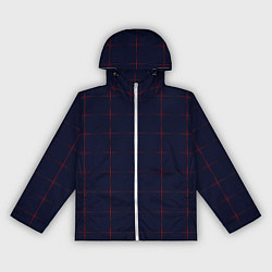 Ветровка с капюшоном женская Color dark blue red crosses, цвет: 3D-белый