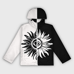 Женская ветровка Солнце черно-белое