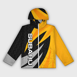 Ветровка с капюшоном женская Субару - желтый, цвет: 3D-белый