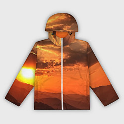 Ветровка с капюшоном женская Закат на перевале актопрак, цвет: 3D-белый