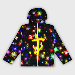 Ветровка с капюшоном женская Doom новогодние искры, цвет: 3D-белый