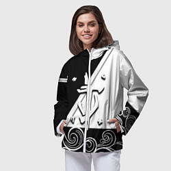 Ветровка с капюшоном женская Doom стильная геометрия, цвет: 3D-белый — фото 2