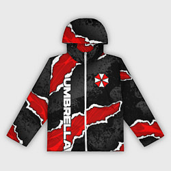 Ветровка с капюшоном женская Umbrella corp - разрывы, цвет: 3D-белый