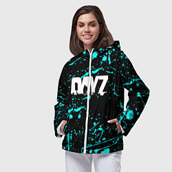 Ветровка с капюшоном женская Dayz голубые краски, цвет: 3D-белый — фото 2