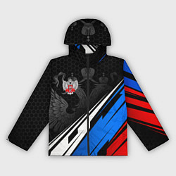 Ветровка с капюшоном женская Федерация бокса России - триколор, цвет: 3D-черный