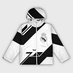 Ветровка с капюшоном женская Real Madrid geometry, цвет: 3D-белый