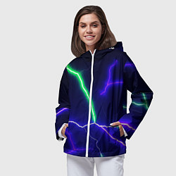 Ветровка с капюшоном женская Multicolored lightning, цвет: 3D-белый — фото 2