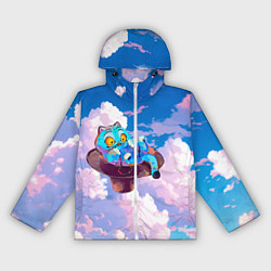 Ветровка с капюшоном женская Tiger Derpy in the clouds, цвет: 3D-белый