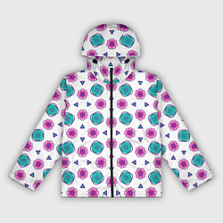 Ветровка с капюшоном женская Цветочно-геометрический паттерн, цвет: 3D-черный
