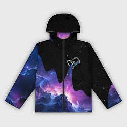 Ветровка с капюшоном женская Потеки космической краски, цвет: 3D-черный