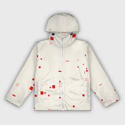 Ветровка с капюшоном женская Color white red shapes, цвет: 3D-белый