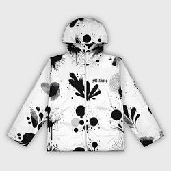 Ветровка с капюшоном женская Растительный паттерн и кляксы - Милан, цвет: 3D-белый