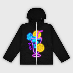 Ветровка с капюшоном женская Night beach, цвет: 3D-белый