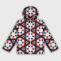 Ветровка с капюшоном женская Звездный узор в шестиугольниках, цвет: 3D-белый