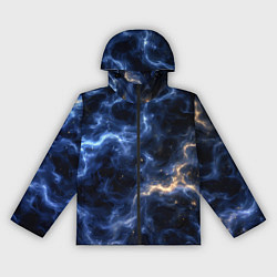 Ветровка с капюшоном женская Космическая дымка со свечением чёрно-синий, цвет: 3D-черный