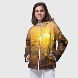 Ветровка с капюшоном женская Зимний закат, цвет: 3D-белый — фото 2