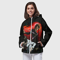 Ветровка с капюшоном женская Тетрадь смерти, цвет: 3D-белый — фото 2