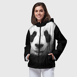 Ветровка с капюшоном женская Взгляд панды, цвет: 3D-черный — фото 2