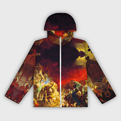 Ветровка с капюшоном женская Брюллов Последний день Помпеи, цвет: 3D-белый