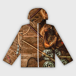 Ветровка с капюшоном женская Рыбацкий стол, цвет: 3D-белый